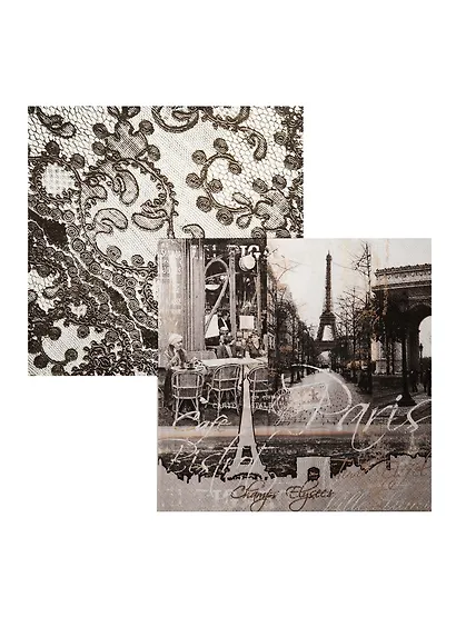 Набор салфеток для декупажа Парижское кружево - 2 шт. - фото 1