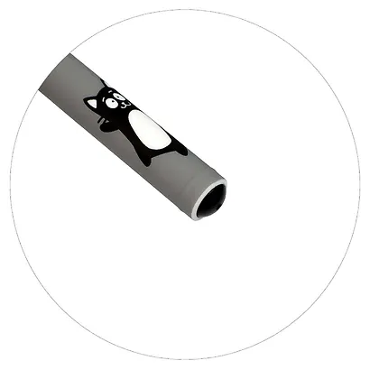 Ручка гелевая синяя пиши-стирай "Черно-белые коты" 0,5 мм, soft touch - фото 5