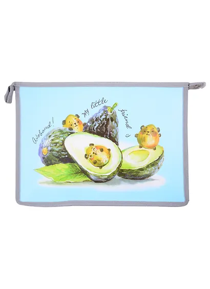 Папка для тетрадей А4 "Авокадо" 33*23*5см пластик, молния - фото 1