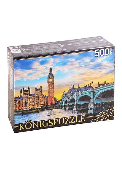 Пазл Биг-Бен и Вистмистерский мост на закате 500 элементов Konigspuzzle ШТK500-3575 - фото 1