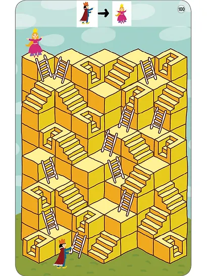 100 лабиринтов от простых до сложных. 50 многоразовых карточек + маркер в подарок - фото 9