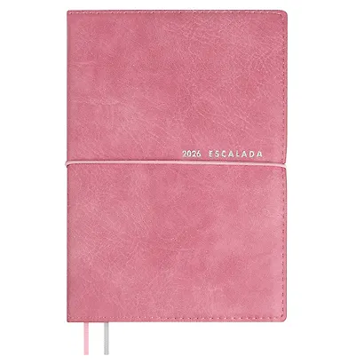 Ежедневник дат. 2026г. А6+ 128л "Шеврет" розовый, кожзам, мягк. переплет, застёжка-резинка, закладка, тисн. фольгой, офсет, справ.мат-лы, 2 ляссе, инд.уп - фото 1