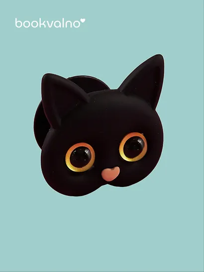 Попсокет Котик мордочка (ПВХ) (5 см), Bookvalno - фото 2