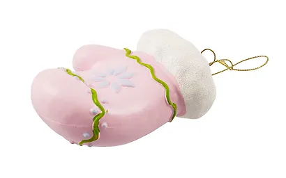 Новогоднее подвесное украшение Варежка розовая (пластик) (ПВХ бокс) (9см) (12-09305-N2) - фото 3