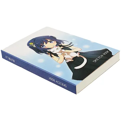 Скетчбук Аниме Девушка с белым котиком (Сёдзё) (цветная) (124л) (14,5х21) - фото 2