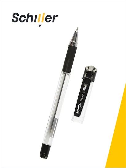 Ручки шариковые черные 12 штук "Element" 0,5 мм, Schiller - фото 3
