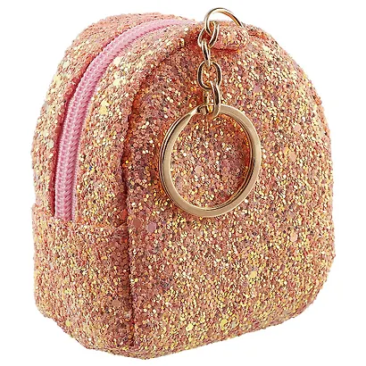 Сумочка-рюкзачок на молнии с блестками Фламинго (10см) (ПВХ бокс) - фото 2