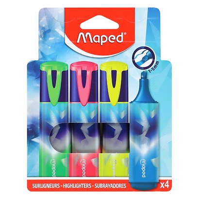 Набор текстовыделителей 04 цвета "ARCTIC", c блестками, Maped - фото 1