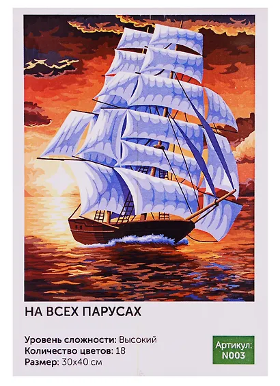 Картина по номерам Art Idea 30*40см.. На всех парусах N003 - фото 1