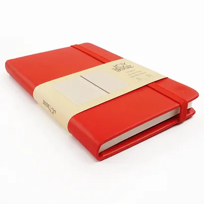 Записная книжка А6- 96л лин. "JOY BOOK. Очень красный" 7БЦ, иск.кожа, тонир.форзац, тонир.блок, скругл.углы, сшит.блок, ляссе, резинка, карман на задн.форзаце - фото 2