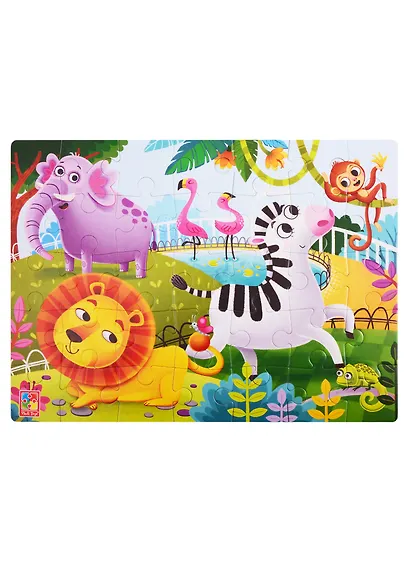 Мягкие пазлы Зоопарк 2 А4 35 элементов Vladi Toys - фото 1