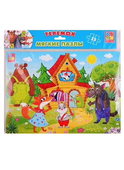 Мягкие пазлы Vladi Toys Сказки Теремок А4 35 элементов - фото 1