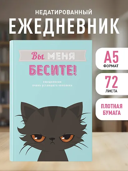 Ежедневник «Вы меня бесите!» недатированный, А5, 80 листов - фото 3