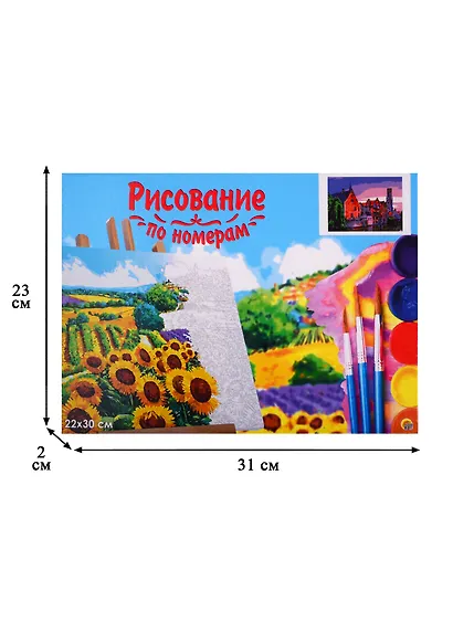 Набор для раскрашивания по номерам ТМ Рыжий Кот Холст с красками 22х30см Европейская улица в сумерках (Арт. HS242) - фото 3