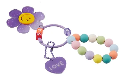 Брелок-обвес на сумку «Цветочек с бусинами Фиолетовый», пластик - фото 3