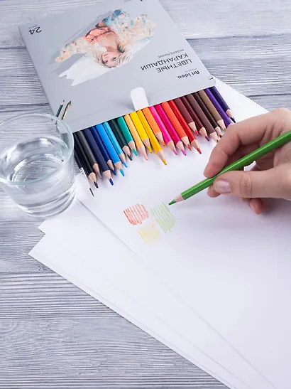Карандаши цветные 24 цвета акварельные, Art idea - фото 5