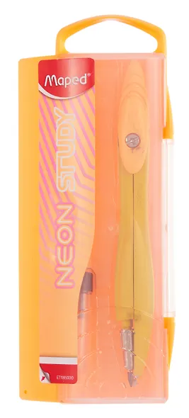 Циркуль школьный 120мм " NEON STUDY", с запасн.грифелем, металлический, ассорти, пластик.футляр, подвес, Maped - фото 7