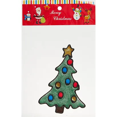 Наклейка новогодняя Елочка (14х9) (глиттер) - фото 2