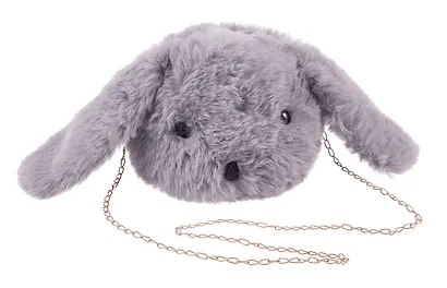 Сумочка плюшевая Кролик мордочка (серая) (22х26) (12-11586-202406-4) Bookvalno - фото 2