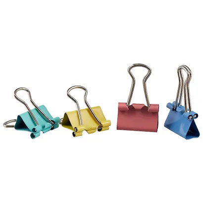 Зажимы для бумаг GoodMark 15 мм, цветные, 12 штук - фото 1