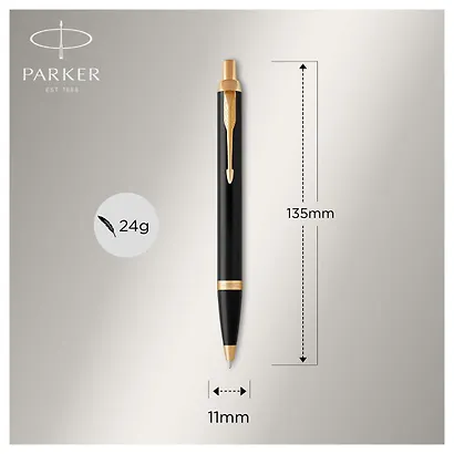 Ручка подарочная шариковая синяя, IM Black CT, Parker - фото 2