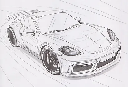 Спортивные машины. Раскраска - фото 4