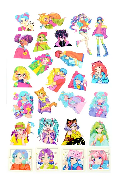 Раскраска с наклейками. Аниме - фото 2