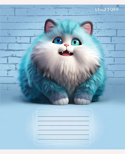 Тетрадь 24л лин. "Осторожно, кот!" мел.картон, офсет 60г/м2, поля, ассорти - фото 2