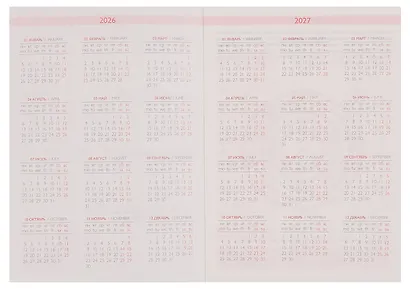 Ежедневник дат. 2026г. А6+ 128л "Шеврет" розовый, кожзам, мягк. переплет, застёжка-резинка, закладка, тисн. фольгой, офсет, справ.мат-лы, 2 ляссе, инд.уп - фото 4
