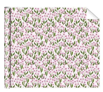 Бумага упаковочная 70*100см "Розовые цветы" глянц., инд.уп. - фото 2