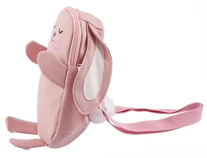 Сумочка-бананка Зайчик с помпоном (текстиль) (20х18х5) (12-12415-202411-B26) - фото 3