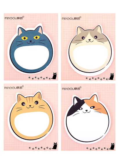 Блок бумаги самоклеящийся 30 листов, "Fat cat", в ассортименте - фото 2