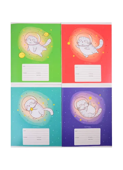 Тетрадь в линейку Listoff, "Космокотики", 24 листа, в ассортименте - фото 4