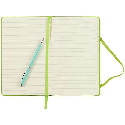 Книга для записей А5 96л лин. "JOY BOOK. Ярко-салатовый" 7БЦ, иск.кожа, тонир.форзац, тонир.блок 70гр/м2, скругл.углы - фото 3