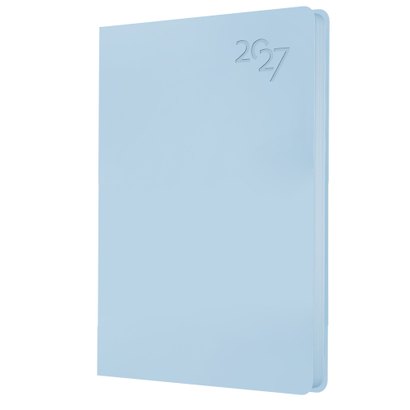 Ежедневник дат. 2027г. А5 176л "Soft Touch" голубая матча, иск.кожа, интегр.переплет, тонир.блок, скругл.углы, ляссе, инд.уп - фото 1