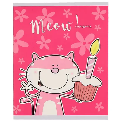 Тетрадь в клетку Unnika, "Весёлый кот", 48 листов, в ассортименте - фото 4