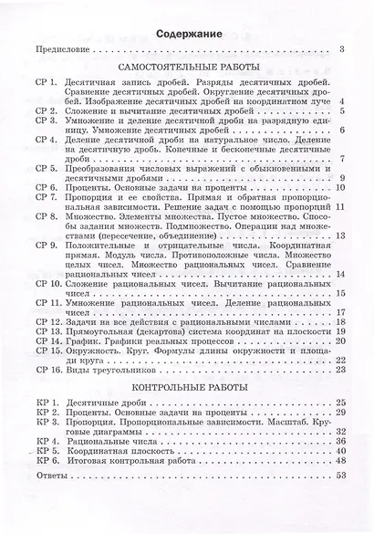 Сборник самостоятельных и контрольных работ по математике для 6 класса - фото 2