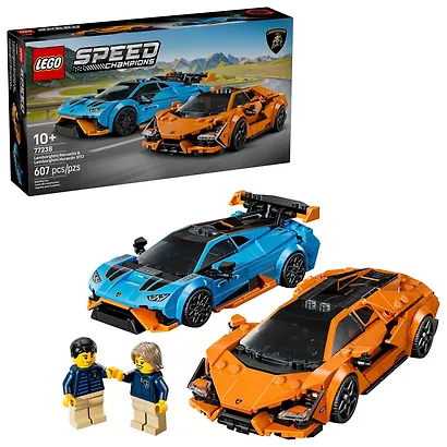 LEGO Speed Champions: Автомобили Lamborghini Revuelto & Huracan STO, 607 деталей (77238) - фото 1