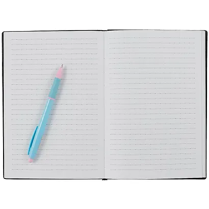 Книга для записей А5 80л лин. "Work book. No 1" иск.кожа, инт.переплет, тиснение фольгой, инд.уп. - фото 3