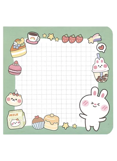 Записная книжка А6+  32л 130*130 кл. "Блокнот Kawaii (голубой)" карт.обл., мат.ламинация, выб.лак - фото 4