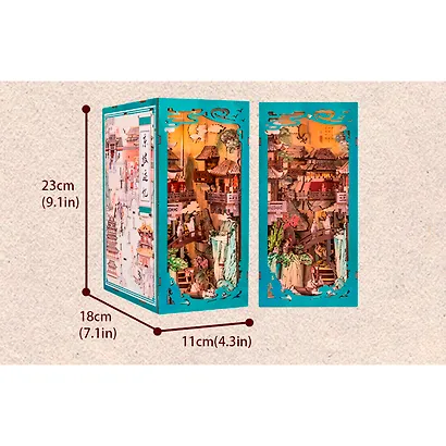 EK01 Конструктор интерьерный – сборный домик CuteBee - Жизнь Су Дунпо, 280 деталей (материалы: дерево, картон, пластик, металл), со световыми эффектами (подсветка интерьера), с питанием от 2хААА батареек (не включены), серия DIY, возраст 14+ - фото 4