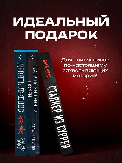 Комплект из 3-х книг с подарком (Девять лжецов, Театр похищенных людей, Сталкер из Суррея) - фото 6