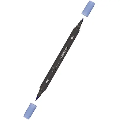 Маркер акварельный "Сонет", двухсторон., кисть и тонкий наконечник, фиолет. средний, сонет - фото 2