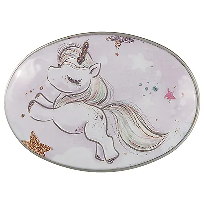 Шкатулка овальная Единорог (пастель с золотом) (металл) (8,5×6) (12-09412-03516-36) - фото 3