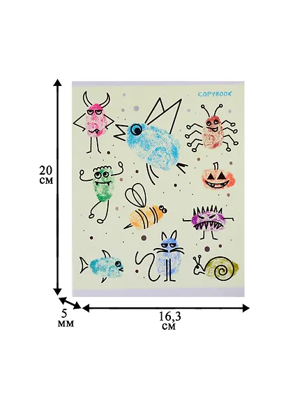 Тетрадь в клетку Unnika, "Забавные отпечатки", 48 листов, в ассортименте - фото 3