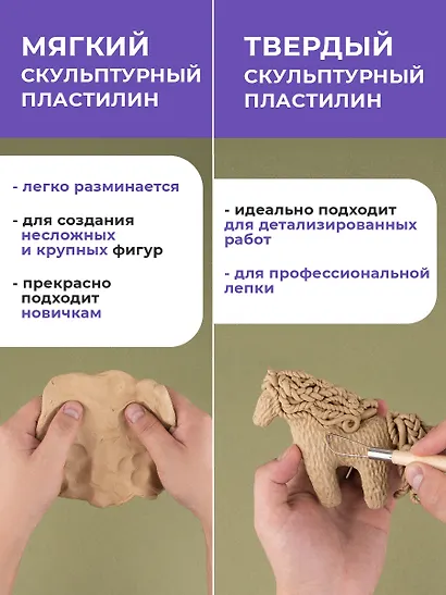 Пластилин скульптурный 500гр черный, мягкий, Малевичъ - фото 7