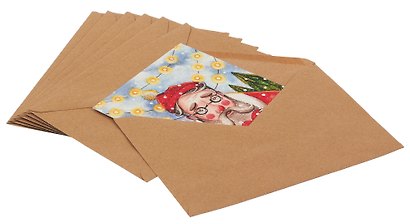 Набор Новогодних акварельных открыток с крафтовыми конвертами (7шт) (pack_ny7) - фото 4