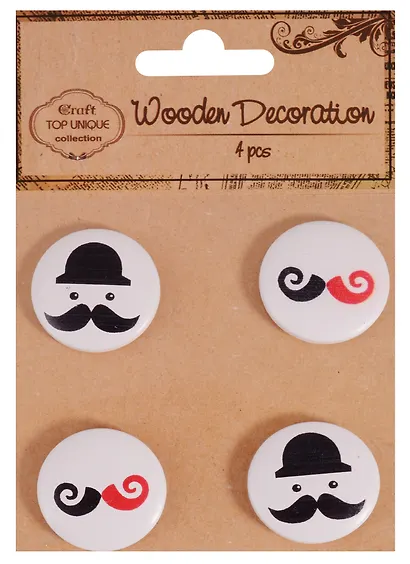 Набор Джентльмен, 4шт*3см, дерево (D26001250D) - фото 4