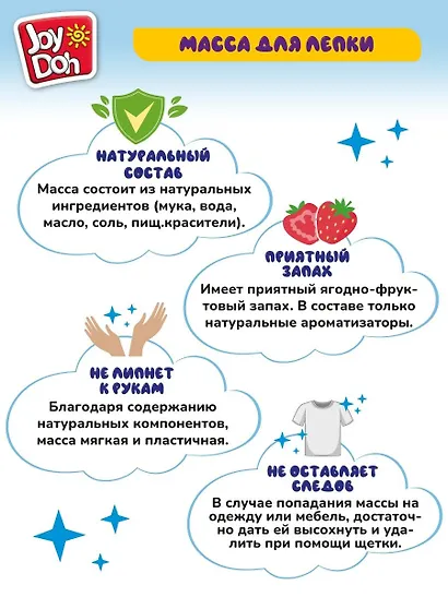 Масса для лепки Joy Doh, набор UNICORN WORLD - Мир единорогов, 3D формы, украшения, 21 аксессуар, 4 баночки с тестом  с блестками, (4 х 50 грамм) - фото 6