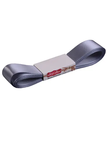 КТ Лента атласная 2см*4 ярда, 014-grey - фото 1